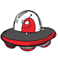 ufo spaceship Sticker by Maxmedia Creates