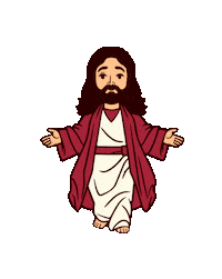 Jesus Deus Sticker by Bel Diniz