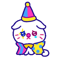 giraffaloops cat sad cry clown Sticker