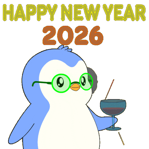 Happy New Year Penguin Sticker by Pudgy Penguins