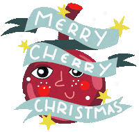 SarahTabeaHinrichs fruit merrychristmas cherry happyholidays Sticker