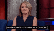 jamming katie couric GIF by The Late Show With Stephen Colbert