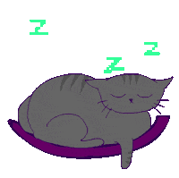 Tired Cat Sticker by Kelly Li