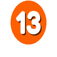 Orange Number Sticker