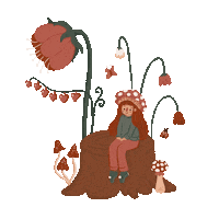 Girl Flower Sticker