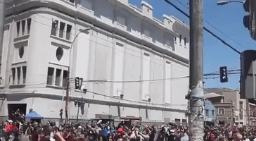 Chilean Police Spray Protesters With Tear Gas and Water in Valparaiso