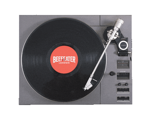 Record Player Vinyl Sticker by Beefeater Gin