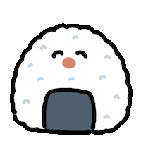 Hungry Rice Ball Sticker by kupaberu
