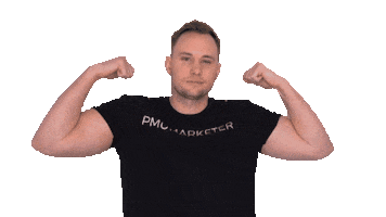 Pmumarketer pmu muscular flexing muscles big biceps Sticker