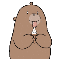 billthebear yummy bear ice cream dessert Sticker