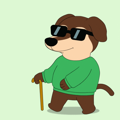 Cant See Walking Stick GIF by ChesterAbstract