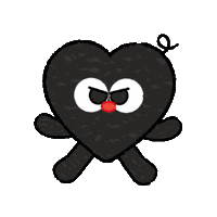 LINDAINC heart angry black mad Sticker