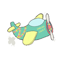 wininditaap love holiday colorful plane Sticker