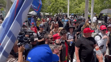 'We Love Trump': Supporters Chant Ahead of Arraignment in Federal Court