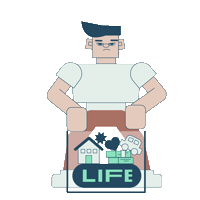 dj_dajeong character 캐릭터 힘들다 삶 Sticker