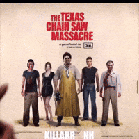 Texas Chainsaw Massacre Pointing GIF by DRODIAN™ BRAND