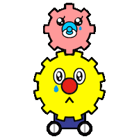 sad gear Sticker by heehee.m