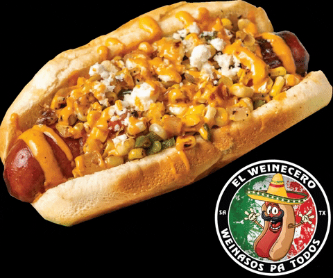 elweinecero giphygifmaker perro hot dog elote GIF