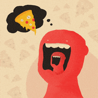 clichedraws pizza mouth starving nom nom nom GIF