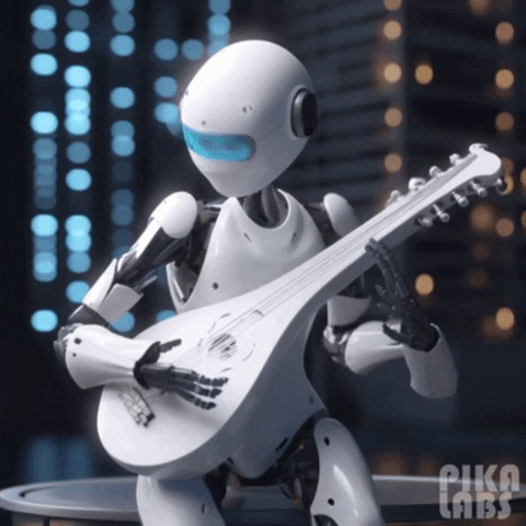 mireuno giphygifmaker thank you robot lute GIF