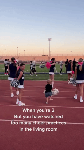 Adorable Boy Shows Off Cheerleading Skills