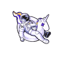 hostinger unicorn astronaut spaceman webhosting Sticker