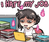 Working Hate My Job Sticker by Jin
