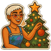Christmas Tree Wow Sticker by World Of Women