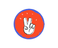 Peace And Love Thumbs Up Sticker