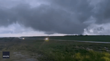 Funnel Cloud Sweeps Over Kansas Amid Tornado Watch