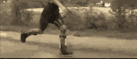 film black and white running amazing forest gump GIF