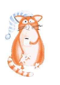 Sleeping In Red Cat Sticker