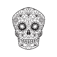 nicsquirrell halloween crazy eyes skull Sticker