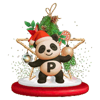 Christmas Panda Sticker by Pandastic Studio