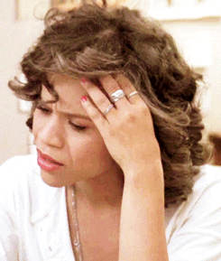 Movie gif. Holding her head up with her hand, Rosie Perez as Gloria in White Men Can't Jump glances up, deeply annoyed.