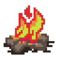 matjuse fire flames campfire logs Sticker