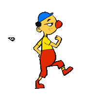 jetlat exercise walk clown tempel Sticker