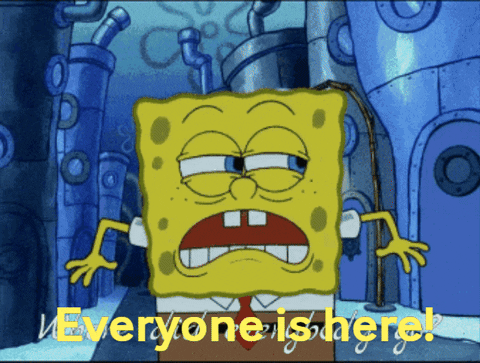 nobledynasti giphygifmaker spongebob squarepants dynasti and friends everyone is here GIF