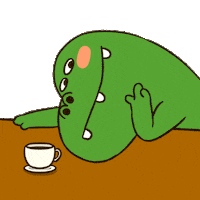 mics_p hello character dinosaur mics Sticker