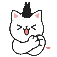 White Cat Love Sticker by Choandkang