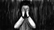 Scared Black And White GIF by Pierre-Julien Fieux
