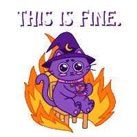 Stressed Its Fine Sticker by Spooks The Cat