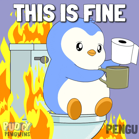 Nervous Its Fine GIF by Pudgy Penguins