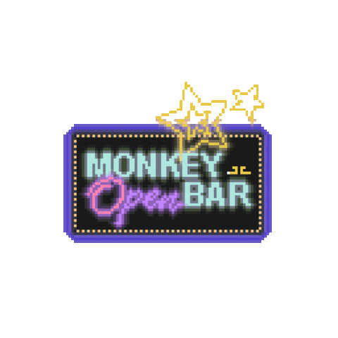 MonkeyKingdom party drink neon monkey Sticker