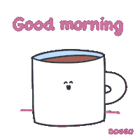 toffersdoggo dog coffee good morning morning Sticker