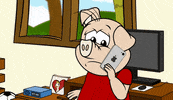 confused pig GIF by Estudios Animeco