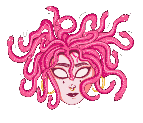 Glitch Medusa Sticker