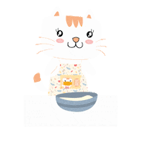 kotakata_ cat cooking breakfast milk Sticker