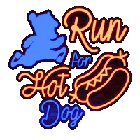 hot dog running Sticker by RUNDAMENTAL