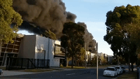 Black Smoke Billows From Melbourne Factory Fire
